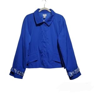 Chico's Blue Lightweight Jacket Size 3 Large